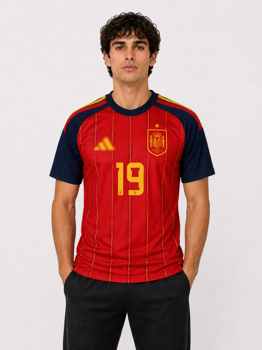 Spain 26 Home Jersey Lamine Yamal Embroidery