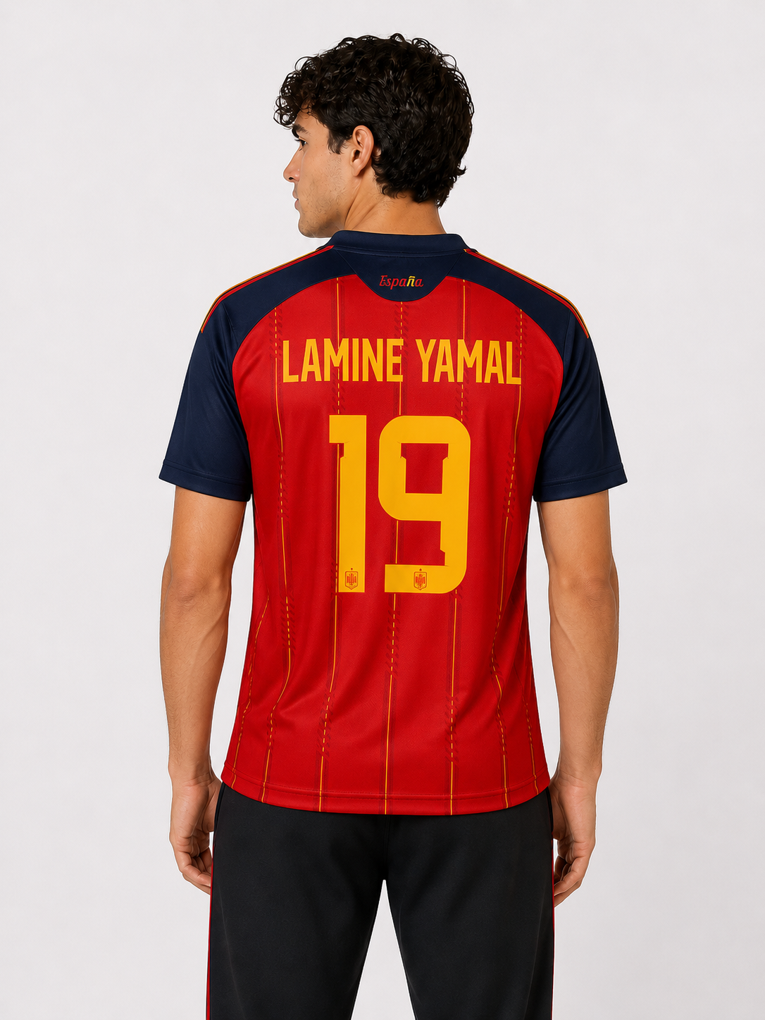 Spain 26 Home Jersey Lamine Yamal Embroidery