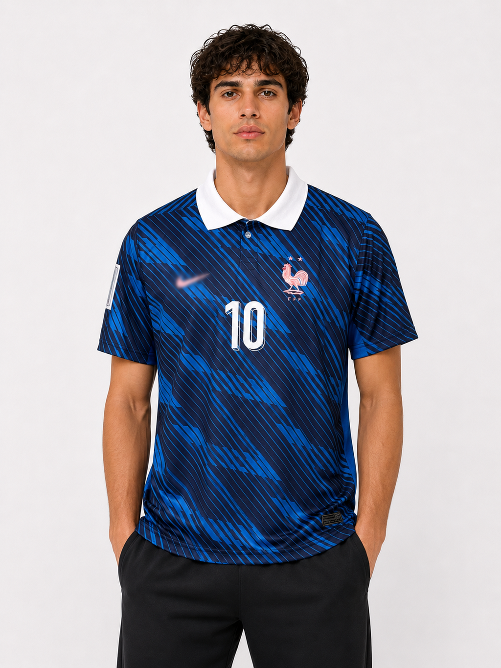 France 26 Home Jersey Mbappé Embroidery
